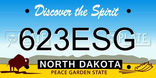 623ESG North Dakota License Plate