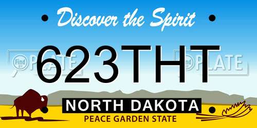 623THT North Dakota License Plate