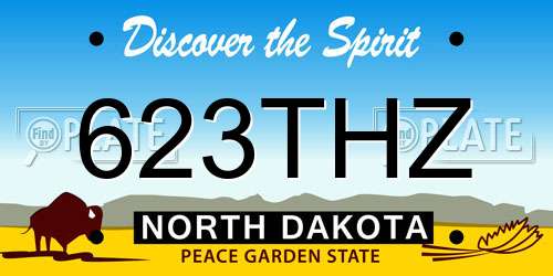 623THZ North Dakota License Plate