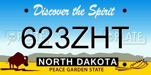 623ZHT North Dakota License Plate