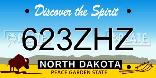 623ZHZ North Dakota License Plate