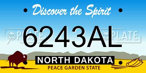 6243AL North Dakota License Plate