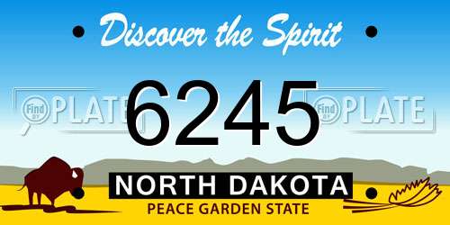 6245 North Dakota License Plate