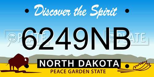6249NB North Dakota License Plate