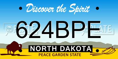 624BPE North Dakota License Plate