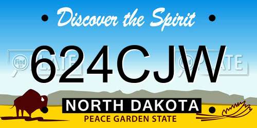 624CJW North Dakota License Plate
