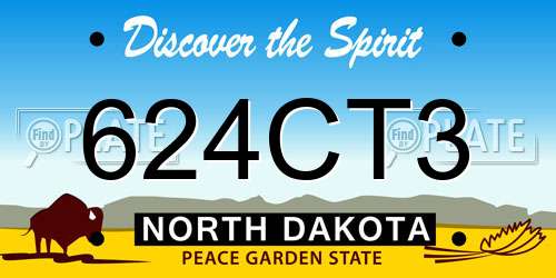 624CT3 North Dakota License Plate
