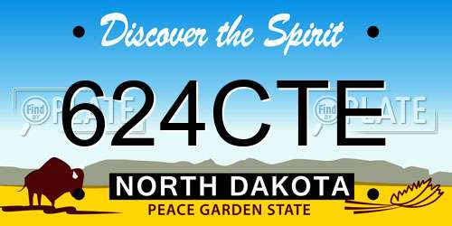 624CTE North Dakota License Plate