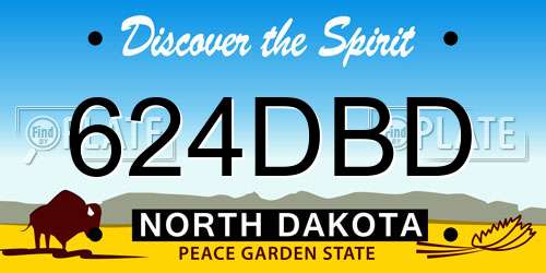 624DBD North Dakota License Plate