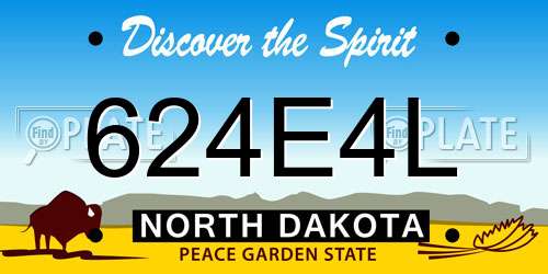 624E4L North Dakota License Plate