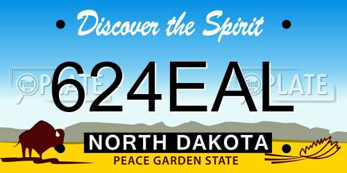 624EAL North Dakota License Plate