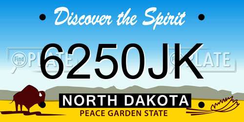 6250JK North Dakota License Plate