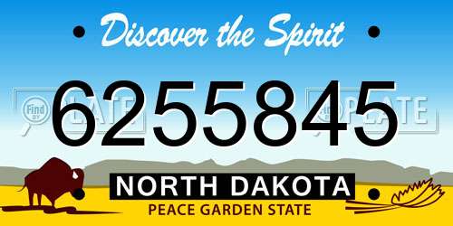 6255845 North Dakota License Plate