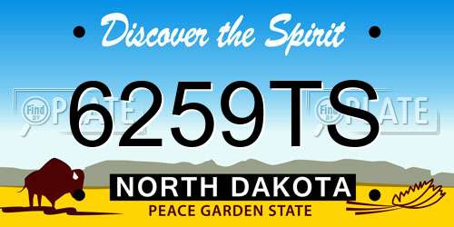 6259TS North Dakota License Plate