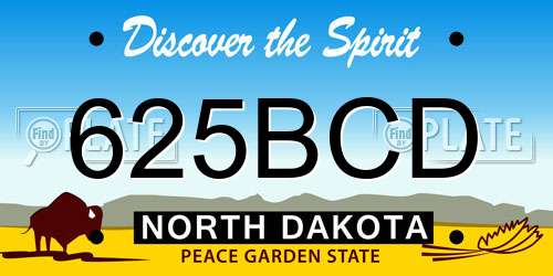 625BCD North Dakota License Plate