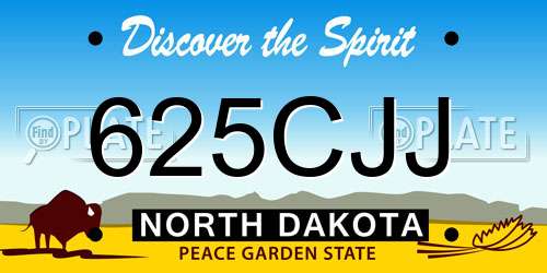 625CJJ North Dakota License Plate