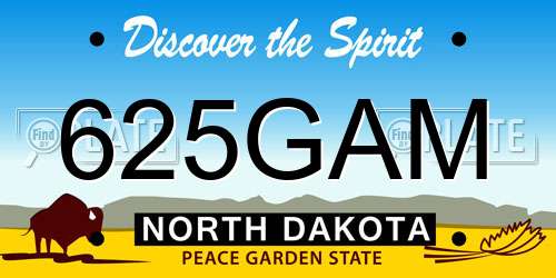 625GAM North Dakota License Plate