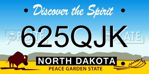 625QJK North Dakota License Plate