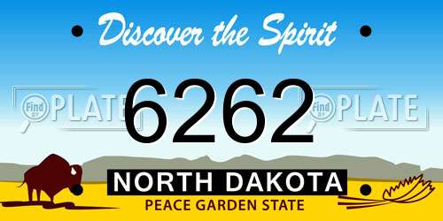 6262 North Dakota License Plate