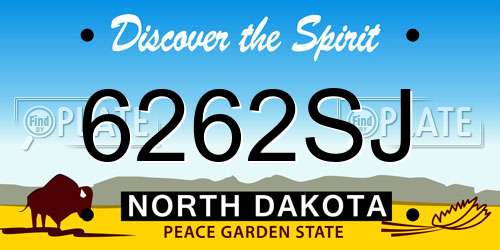 6262SJ North Dakota License Plate