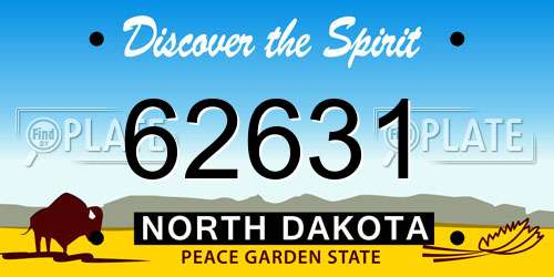 62631 North Dakota License Plate