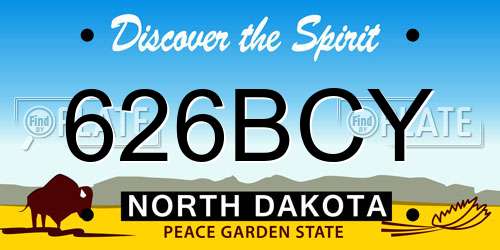 626BCY North Dakota License Plate