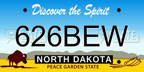 626BEW North Dakota License Plate