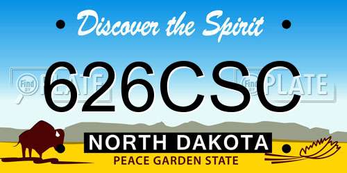 626CSC North Dakota License Plate