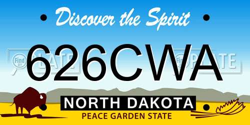 626CWA North Dakota License Plate
