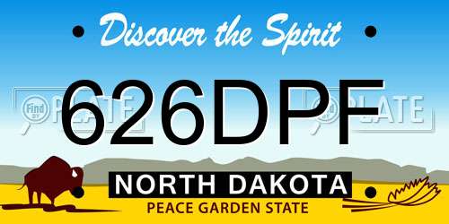 626DPF North Dakota License Plate