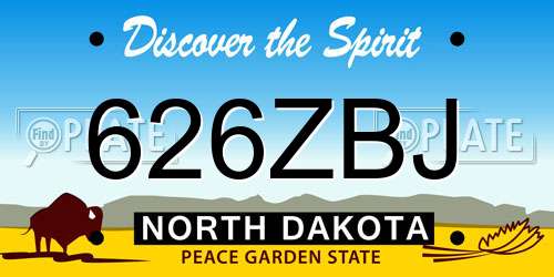 626ZBJ North Dakota License Plate