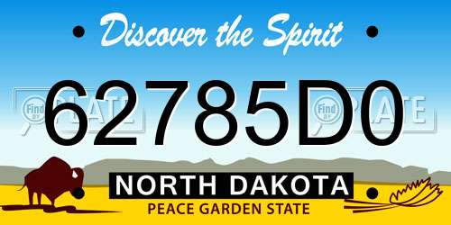 62785D0 North Dakota License Plate