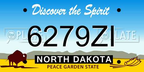6279ZI North Dakota License Plate