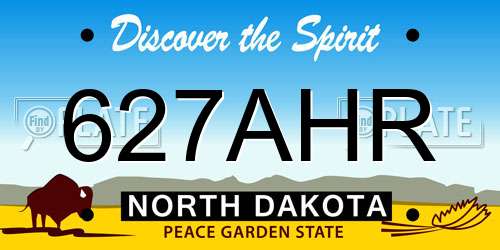 627AHR North Dakota License Plate