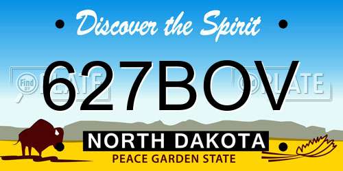 627BOV North Dakota License Plate
