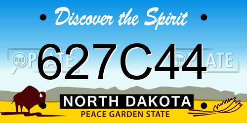 627C44 North Dakota License Plate