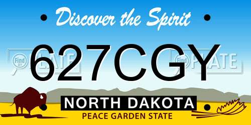 627CGY North Dakota License Plate
