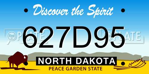 627D95 North Dakota License Plate