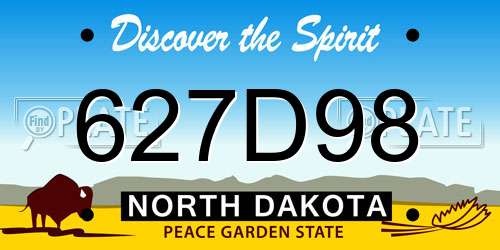 627D98 North Dakota License Plate