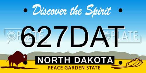 627DAT North Dakota License Plate