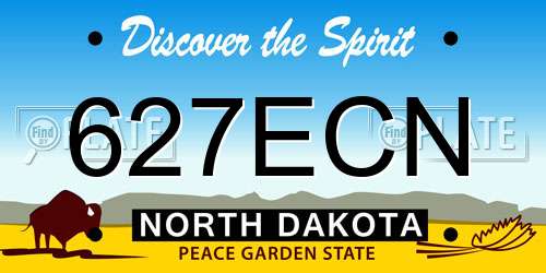 627ECN North Dakota License Plate