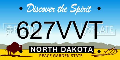 627VVT North Dakota License Plate