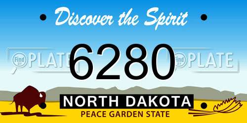 6280 North Dakota License Plate