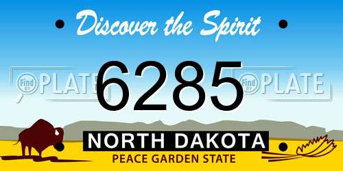 6285 North Dakota License Plate
