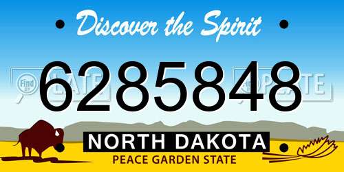 6285848 North Dakota License Plate