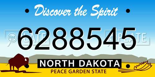 6288545 North Dakota License Plate