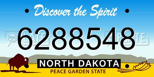 6288548 North Dakota License Plate