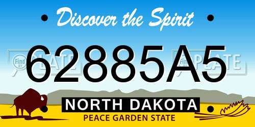 62885A5 North Dakota License Plate