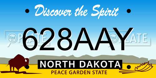 628AAY North Dakota License Plate