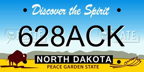 628ACK North Dakota License Plate